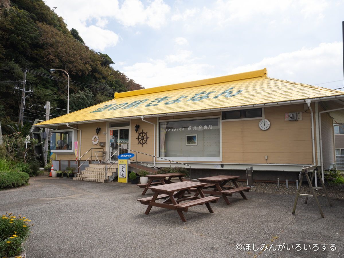 道の駅 きょなんの建物。黄色い屋根